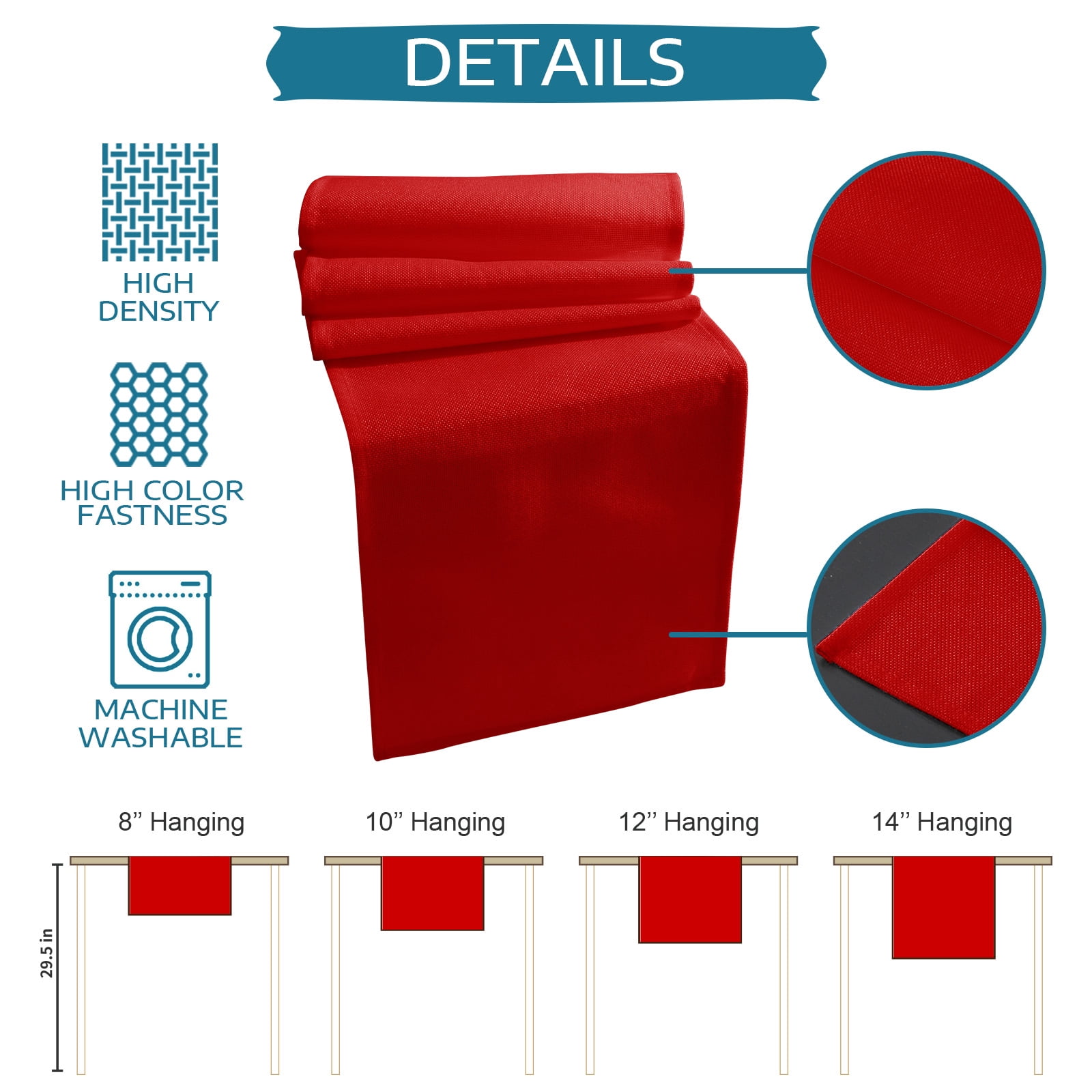 Hokiten Table Runners 72 Inches Long Dress Scarves, Christmas Red Xmas, Farmhouse Kitchen/Dining Table Runner, Coffee Tablerunners, Classic Asian Chinese Antique Colored Art Decor 14x72 Inch