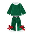 thumbnail image 3 of BULLPIANO Baby Girl Christmas Outfit Solid Color Long Sleeve Tops Flare Pants Set Cute Toddler Clothes, Size 2-3Y, 3 of 9