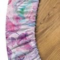 thumbnail image 5 of Ambesonne Floral Fitted Round Tablecloth, Fantasy Art Garden Leaves, 36"- 40" Diameter, Fuchsia Sea Green, 5 of 5