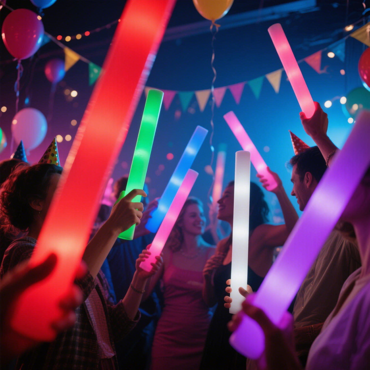 Micrency 36 Mixed Color Foam Light Sticks - Glow in the Dark - Very Suitable for Party Revelry, Wedding, Birthday, Music Festival, Holiday Decoration Halloween and Christmas