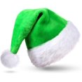 thumbnail image 1 of Gorro de Navidad SHUYMXG de terciopelo verde para adultos gorros de Papá Noel decoración navideña, 1 of 5