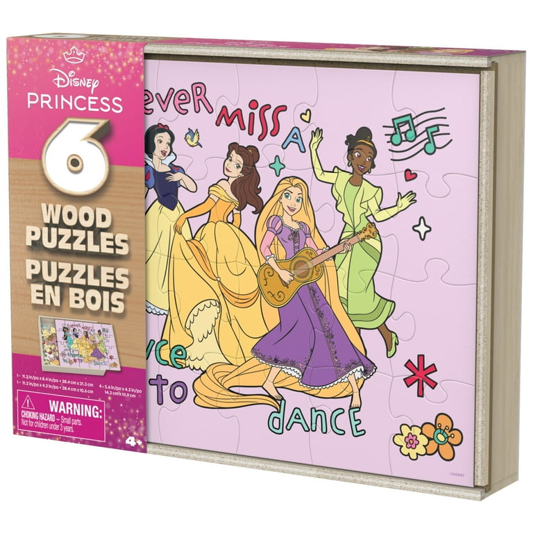 Spin Master Games, Disney Princes 6-Pack of Wooden Jigsaw Puzzles