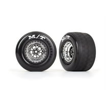 Traxxas 9475R Tires/Wheels, Weld Chrome with Black Wheels, Tires, Inserts, R (2)