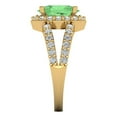 thumbnail image 3 of 2.78ct oval cut green Zircon 18k yellow gold halo Bridal Wedding Engagement Promise Anniversary Ring for Women size 4.75, 3 of 7