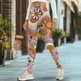 thumbnail image 4 of Renewold Groovy Hippie Flower Pockets Yoga Leggings for Women Athletic Yoga Pants High Waist Scrunch Butt Lifting Printed Ankle Pants Casual Leggings 4 Way Stretch, XL, 4 of 8