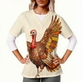 thumbnail image 2 of Feancey Thanksgiving Womens Nursing T Shirts Short Sleeve V Neck Scrub Tops Holiday Funny Turkey Print Working Uniforms Comfy Loose Tunic Tees with Pockets Multicolor XL, 2 of 7