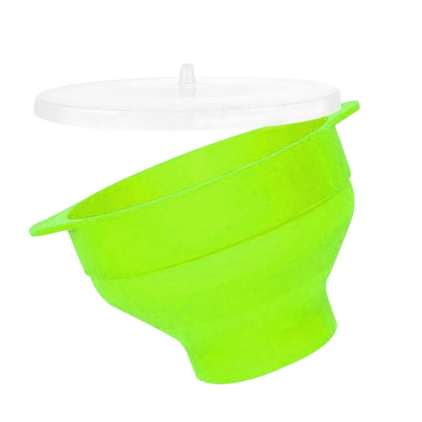 Bewildely Cubo de palomitas de maíz con tapa de mango Tazón de silicona Taza resistente al microondas plegable Herramientas y accesorios para hornear Verde Bewildely HA002621-02