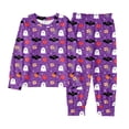 thumbnail image 3 of WOYY Girls Halloween Pajamas Kids Unisex Long Sleeve Top Pants Sleepwear Set, 2-Piece, Sizes 2-10, 3 of 4