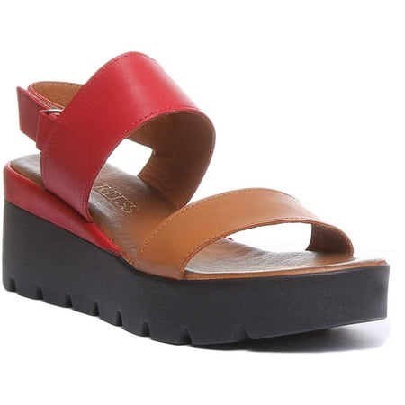 

JUSTINREESS 7300 W Womens Leather Back Strap Sandal In Brown Size 7