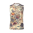 thumbnail image 6 of Lsque Floral With Birds And Fantasy Flowers Print Men's Cotton Blend Sleeveless Muscle Shirts (S-3XL)- Moisture Wicking, Odor Protection, UPF 30+,X-Large, 6 of 8