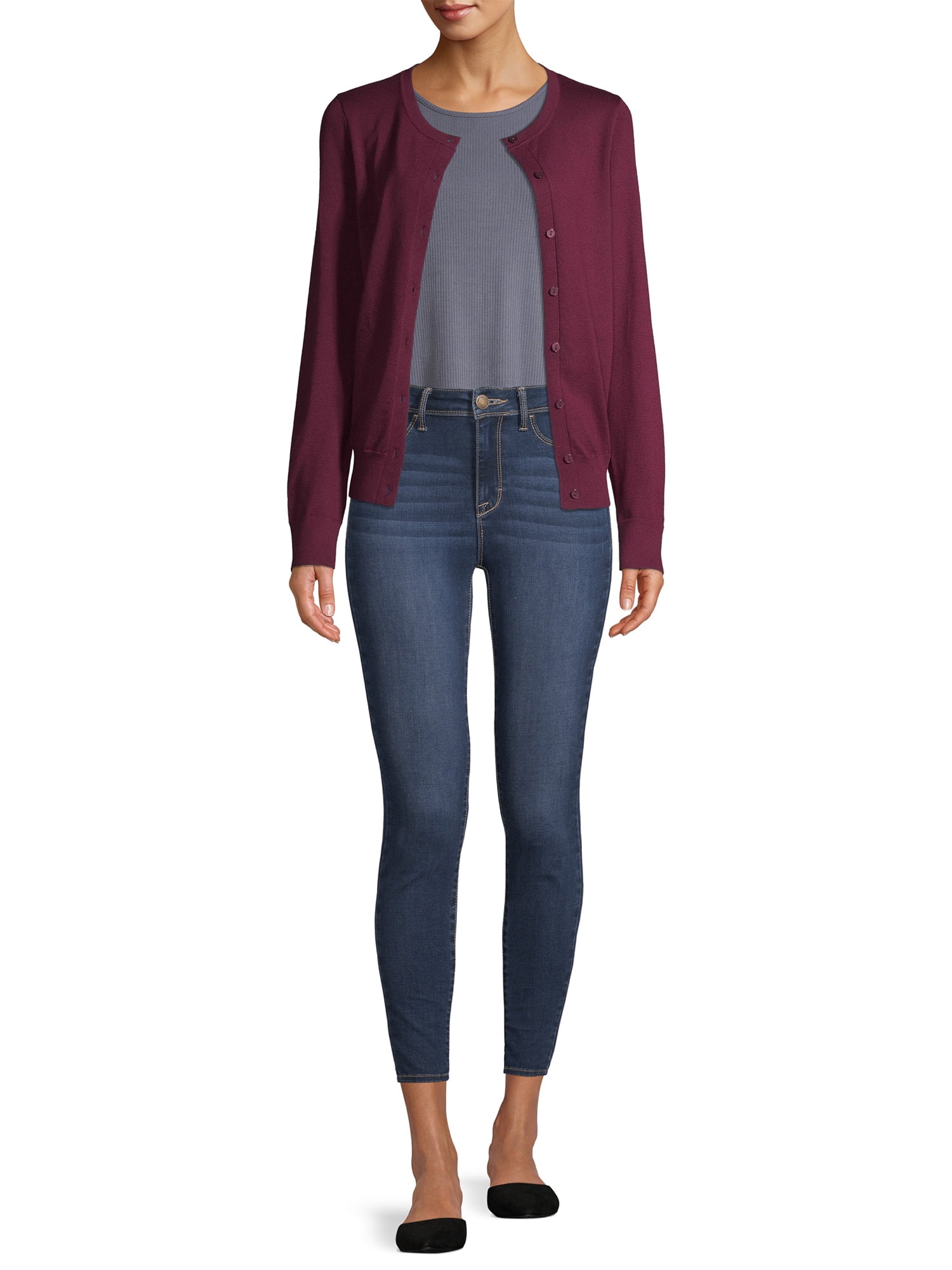 Time and Tru Women's Button Front Cardigan