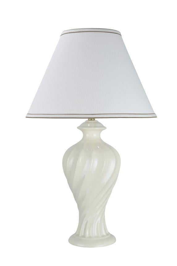 Aspen Creative 40065, 29 1/2" High, Traditional Ceramic Table Lamp, Off-White with Hardback Empire Shaped Lamp Shade in Off-White, 18" Wide