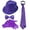 Purple, variant on 1920s Mens Outfit 1920s Mens Accessories 1920s Mens Outfit Magician Accessories Magician Clothes Manhattan 1920s Mens Hat Bow Tie Gloves Set, Black