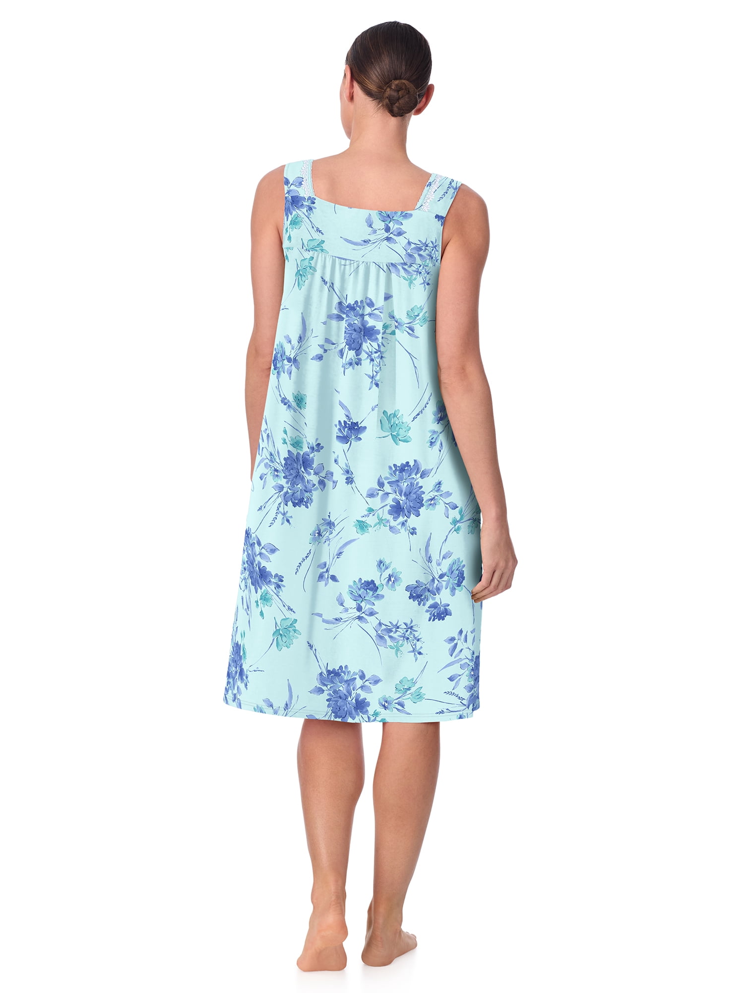 Aria Women's 100% Cotton Sleeveless 40" Nightgown, Sizes XS-5X
