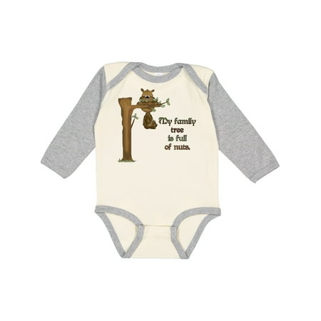 

Inktastic My family tree is full of nuts Gift Baby Boy or Baby Girl Long Sleeve Bodysuit