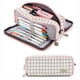 thumbnail image 2 of School Multifunctional Double Zipper Portable Canvas Large Capacity Pencil Case, 2 of 7