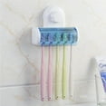 thumbnail image 2 of 5 Holes Toothbrush Holder Suction Practical Storage Bracket Cup Durable Toothbrush Rack Wall-mounted Toothbrush Stand Bathroom Accessories for Home, 2 of 9