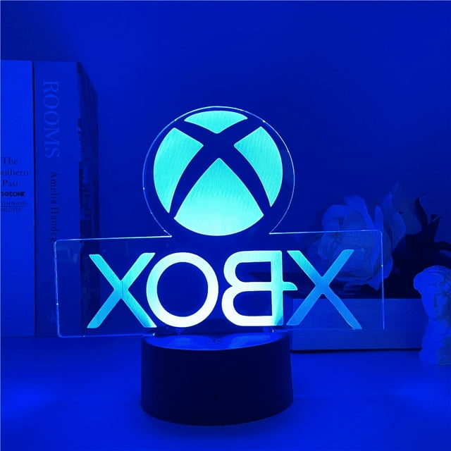 Lámpara de mesa LED con luz nocturna 3D con icono de mango de juego, luz de regalo con degradado colorido creativo para ps5, dormitorio y mesita de noche