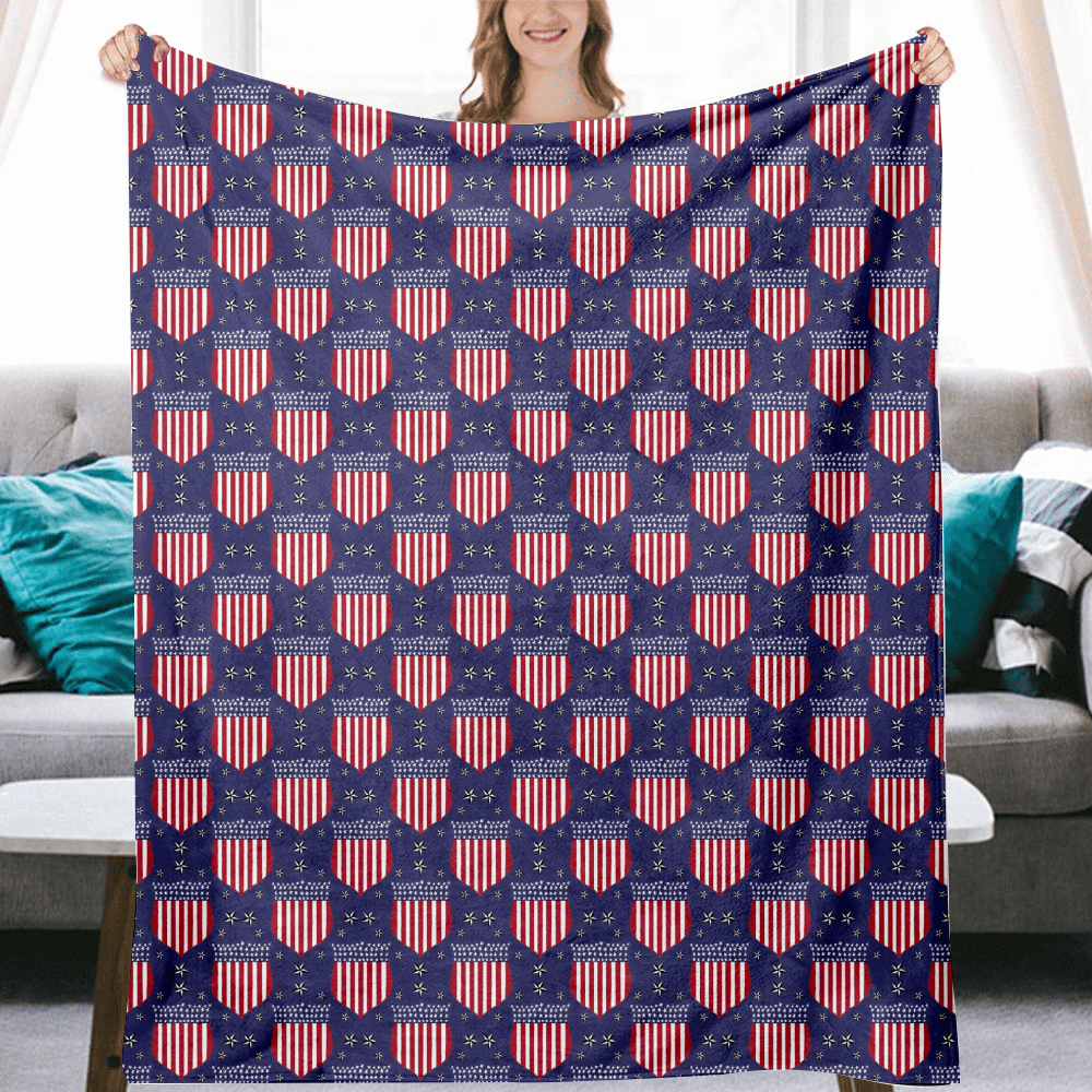 Blanket, Blankets Queen Size, Independence Day Flannel Blanket, 4th of