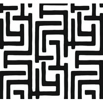 NextWall Black Graphic Maze Peel and Stick Wallpaper