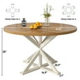 thumbnail image 4 of 47" Round Dining Table for 4 to 6 People, Modern Farmhouse Kitchen Table with Thickened Waterproof Top, Sturdy X-Base Pedestal Table for Small Spaces, Dining Room, Oak, 4 of 13