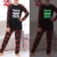 thumbnail image 3 of DAKIMOE Halloween Pajamas Family Matching Glow In The Dark Halloween Print Long Sleeve PJs Set Outfits 2 Pieces Cotton Loungewear Sleepwear for Adult Men Women Kids Toddler, Bat, 6-7Y, 3 of 8