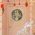 thumbnail image 5 of 16.53 Inch Christmas Wreath with Gold Accents, "Merry Christmas" Sign & Festive Bow - Front Door & Indoor Holiday Decor, 5 of 7