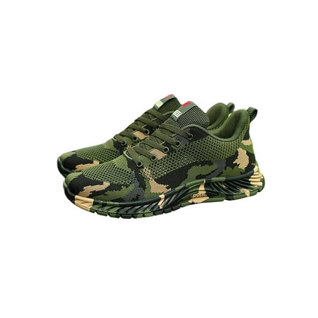 

Wazshop Womens Casual Sneakers Round Toe Walking Shoes Flat Flats Lightweight Low Top Athletic Shoe Mens Trainers Lace Up Breathable Camouflage Hollow 7.5/6.5