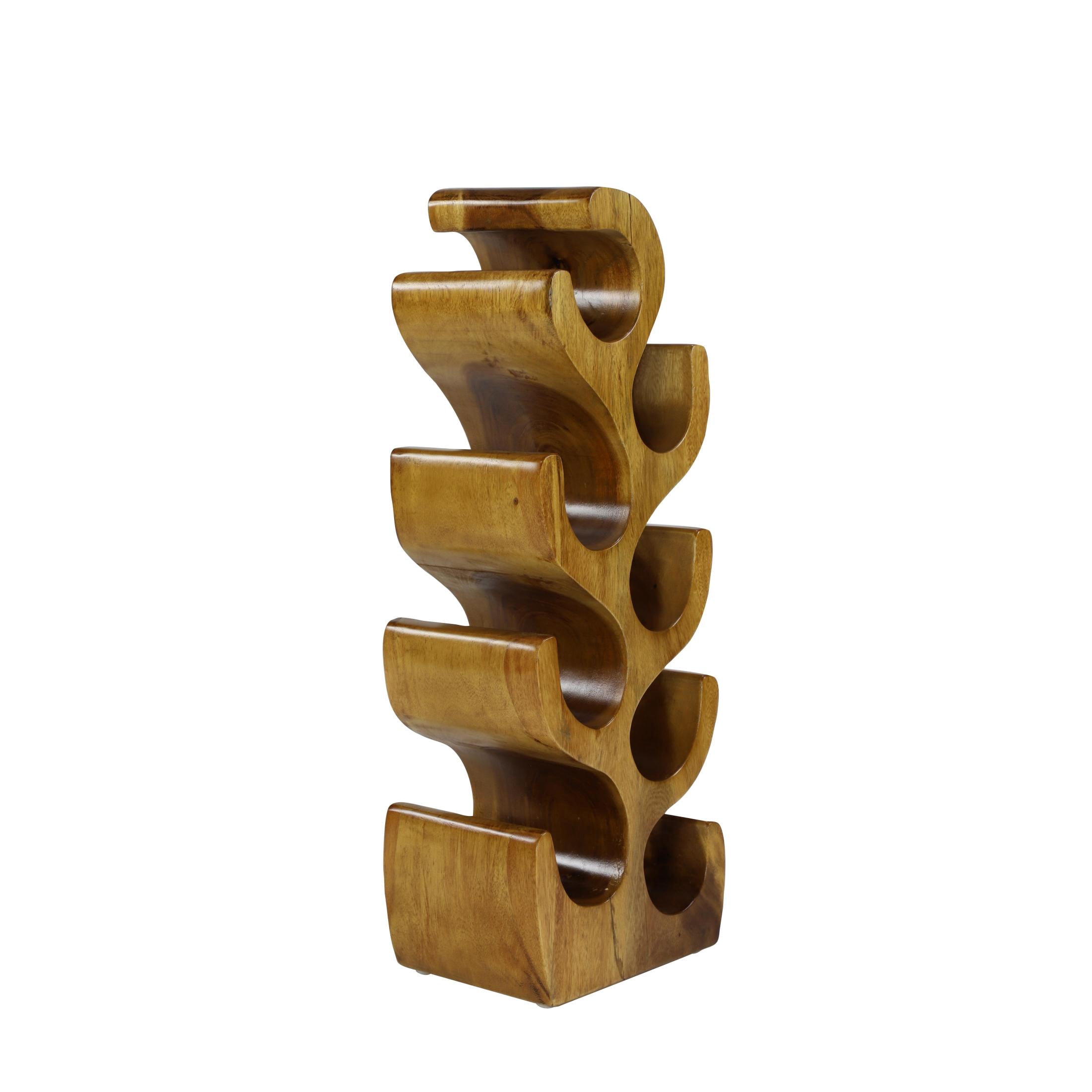 8- Bottle Brown Tree Curved Shaped Wine RackDecMode 11" x 28" Brown Wood Curved Shaped 8 Bottle Tree Wine Rack, 1-Piece