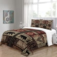 thumbnail image 4 of LAICAIW Ensemble de Courtepointes 3 Courtepointe Rustique Couvre-Lit Couvre-Lit Courtepointe Literie Campagne Patchwork Literie Ours Maison Courtepointe Légère Réversible Literie Rustique Animal de la Forêt Orignal Literie de Chalet Brun Simple(173x2, 4 of 7