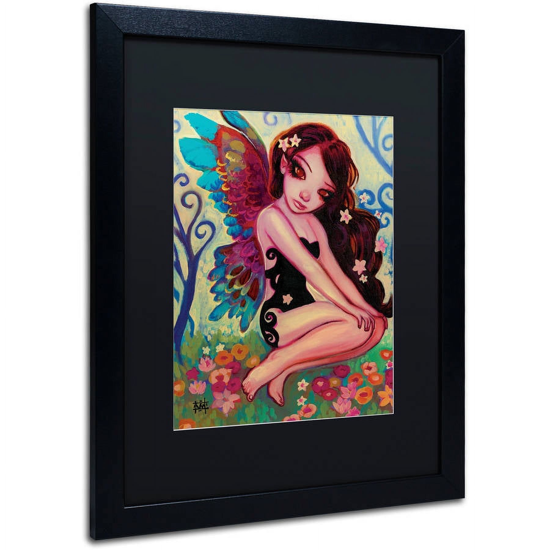 Trademark Fine Art "Rainbow Angel" Canvas Art by Natasha Wescoat, Black Matte, Black Frame