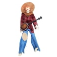 thumbnail image 3 of 2Pcs Set 15" Animated Banjo Skeletons with Clothes and Hat for Yard Garden Props Halloween Party Decor, 3 of 9
