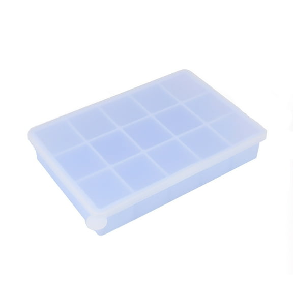 Eqslft Large Ice Cube Tray with Lid, Silicone Square Ice Molds, Easy Release Ice Maker Tray, BPA-Free for and