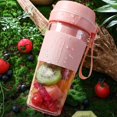 thumbnail image 2 of Mini taza de jugo para el hogar, exprimidor eléctrico portátil portátil, taza de jugo USB rosa (4 cuchillas), 2 of 5