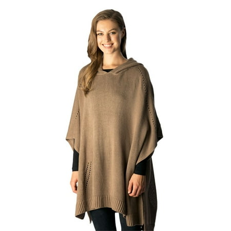 - Women's Fall Winter Knitted Hooded Soft Warm Poncho Sweater Top for Women