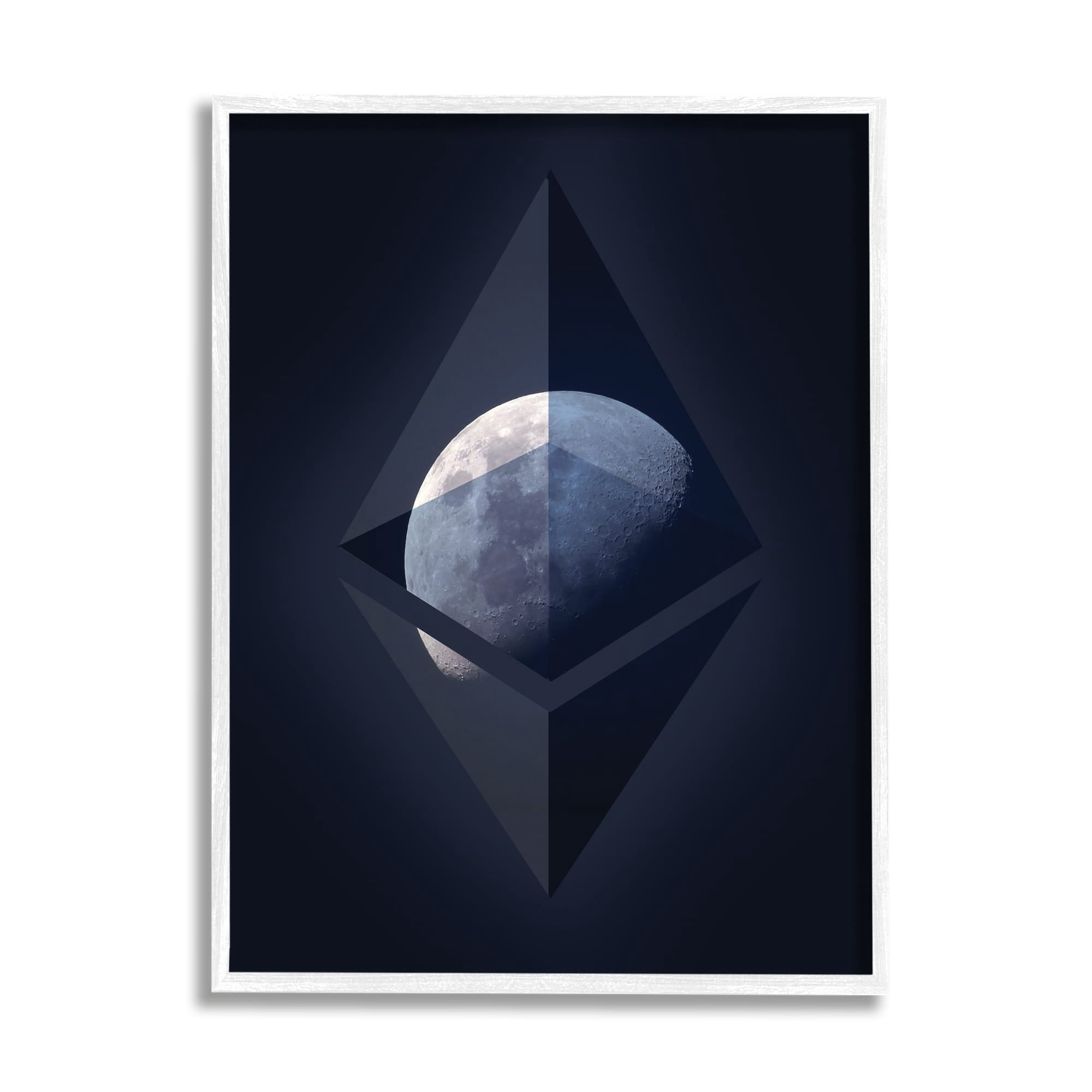 Stupell Industries Ethereum On The Moon Graphic Art Framed Art Print Wall Art, 11x14, By Daphne Polselli