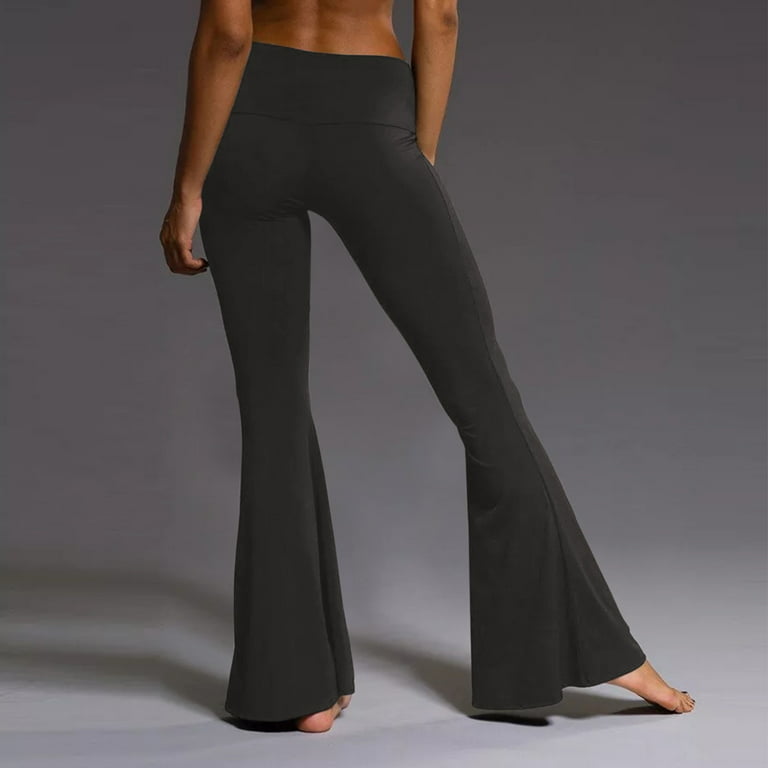 Dtydtpe 2024 Clearance Sales, Yoga Pants, Women's High Waist Wide Leg  Palazzo Bell Bottom Yoga Pants, Flare Pants Trousers Flare Yoga Pants, Grey  