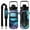 Geometric Starry Sky-1, variant on Rainbow Checkerboard 64 Oz Water Bottle with Measurements - BPA Free Leakproof Sport Large Plastic Water Bottle with Straw Strap & Insulated Neoprene Holder Carrier Bag Great Gift for Women Men