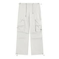 thumbnail image 3 of Gibobby Pantalones deportivos tipo cargo para mujer Pantalones de chándal informales para mujer, ropa holgada de ajuste relajado, cordón en la cintura con bolsillos(Gris,M), 3 of 4