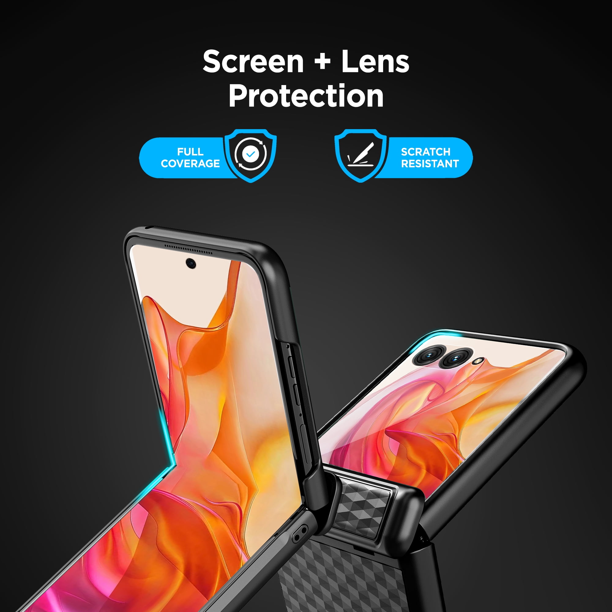 Encased Holster for Motorola Razr Plus 2024 Case with Belt Clip (Razr+) 2-in-1 Case with Hinge and Screen Protection & Heavy Duty Nylon Phone Pouch (Moto Razr 50 Ultra)