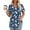#0235-Blue, variant on Women's Puff Short Sleeve Shirts Casual V Neck Fashion Print Solid Summer Blouse Pleated Tunic Top