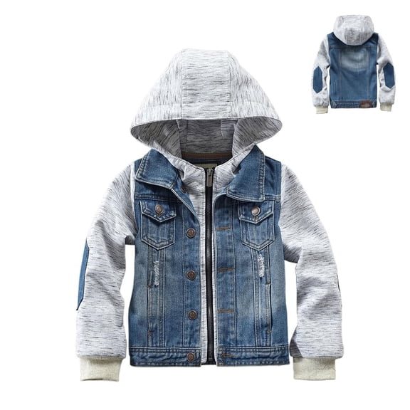 Jean Jacket Boys Long Sleeve Denim Hoodie Blue Denim Jacket Boys Spring Jackets 7-8 Years Jacket Boys