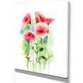 thumbnail image 2 of Red Poppy Flowers Watercolor Sketch - Large Floral Canvas Art Print, 2 of 4