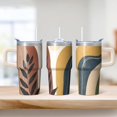 thumbnail image 2 of 20oz Stainless Steel Tumbler with Bohemian Handle, Insulated Travel Coffee Cup, Leak-Proof Lid, Straws, Perfect Themed Present, 2 of 5