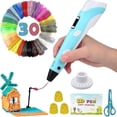 thumbnail image 1 of Stylo 3d Intelligent avec Affichage Led, Stylo d'Impression 3d avec Charge Usb, 30 Couleurs Recharges de Filament Pla, Compatible Pla & Abs, Cadeau Parfait pour Arts et Artisanat--(Aimia), 1 of 5