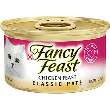 Purina Fancy Feast Grain Free Pate Wet Cat Food, Classic Pate Chicken Feast - (24) 3 oz. Cans