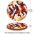 thumbnail image 3 of Basketball Microfiber Leather Round Coasters (6PCS) - 11x11 cm/4.3x4.3 in Square Drink Coasters Set for Table and Home Decor, 3 of 6