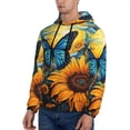 thumbnail image 3 of Fotbe Men's Hoodie with Colorful Cloud Butterfly Sunflower Pattern - Kangaroo Pocket Pullover Hooded Sweatshirt, Perfect for Daily Wear, Travel, and Home-4X-Large, 3 of 7
