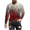 thumbnail image 2 of YOIAVAIOY Mens Long Sleeve shirts Teen Boys Novelty Print Pullover Long Sleeve Crew Neck T Shirts Casual Holiday Party Tops Fall Blouse Tees Wine XXXL, 2 of 5