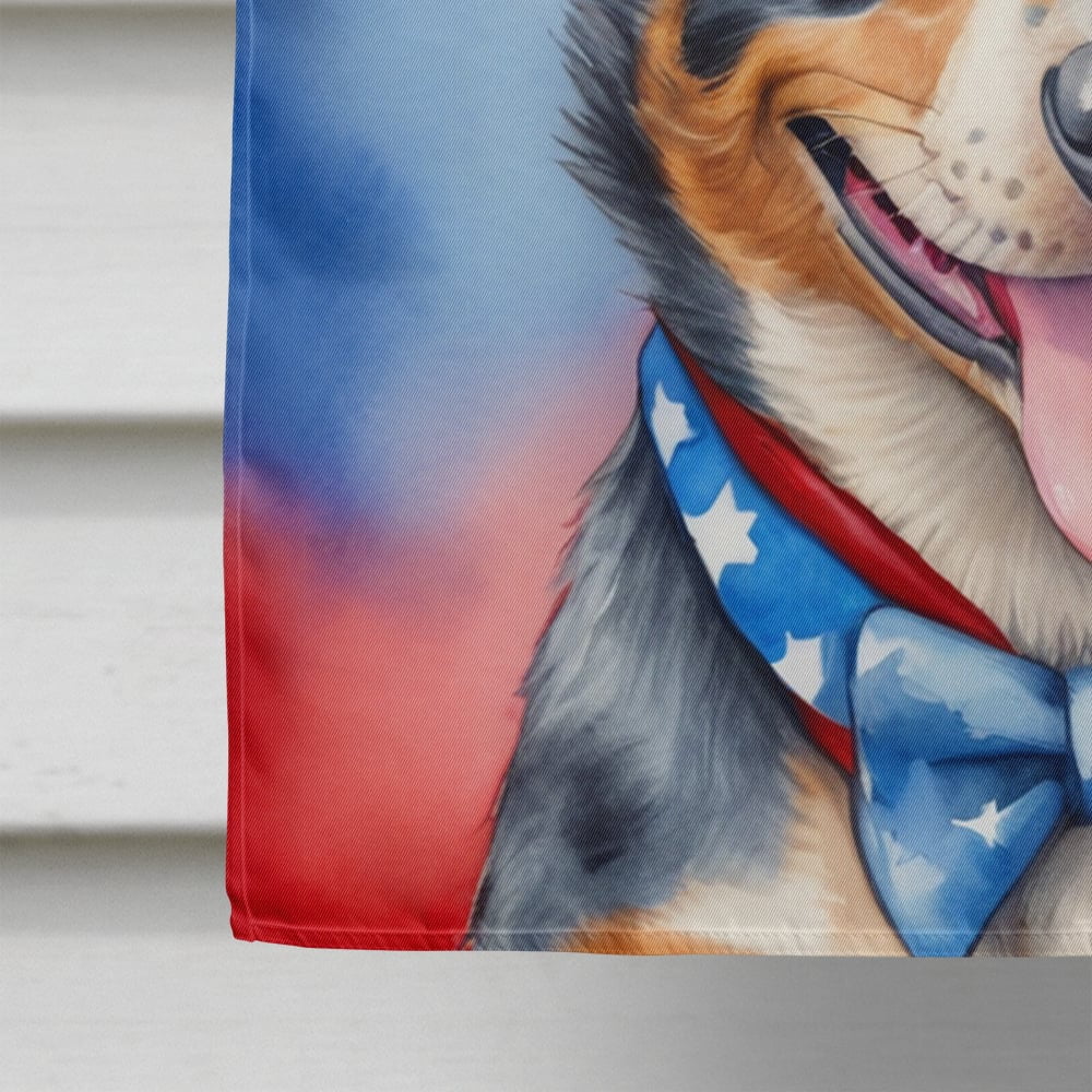Australian Cattle Dog Patriotic American House Flag